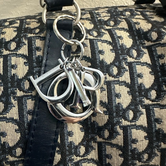 Vintage Christian Dior Large Boston Trotter Bag w Authentic DIOR Key Ring - Picture 8 of 14